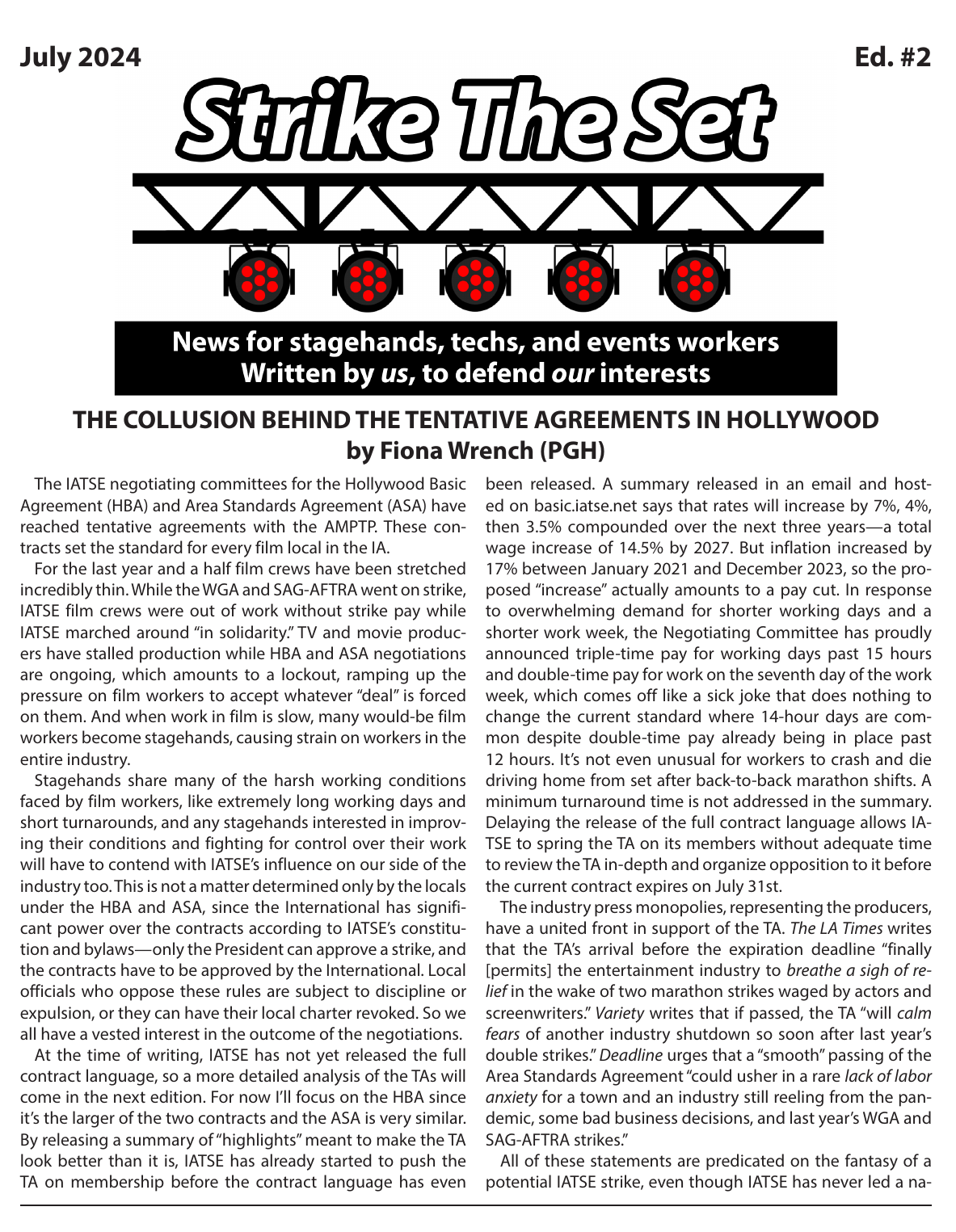 The Collusion Behind the Tentative Agreements in Hollywood
