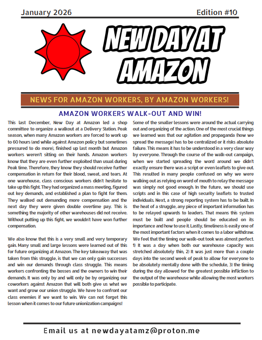 Amazon Workers Walk-Out and Win! & A New Year and another New Day at Amazon