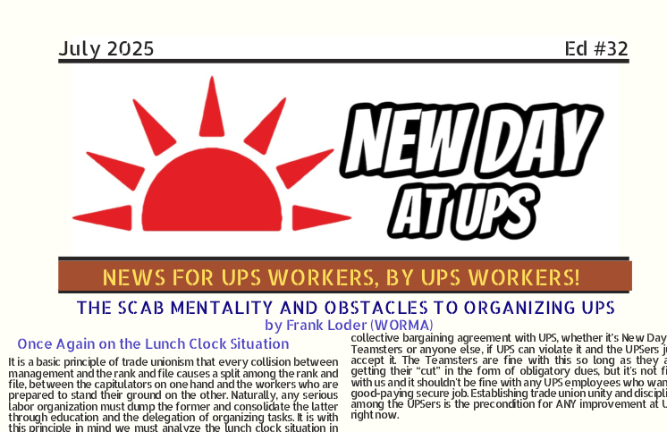 The Scab Mentality and Obstacles to Organizing UPS