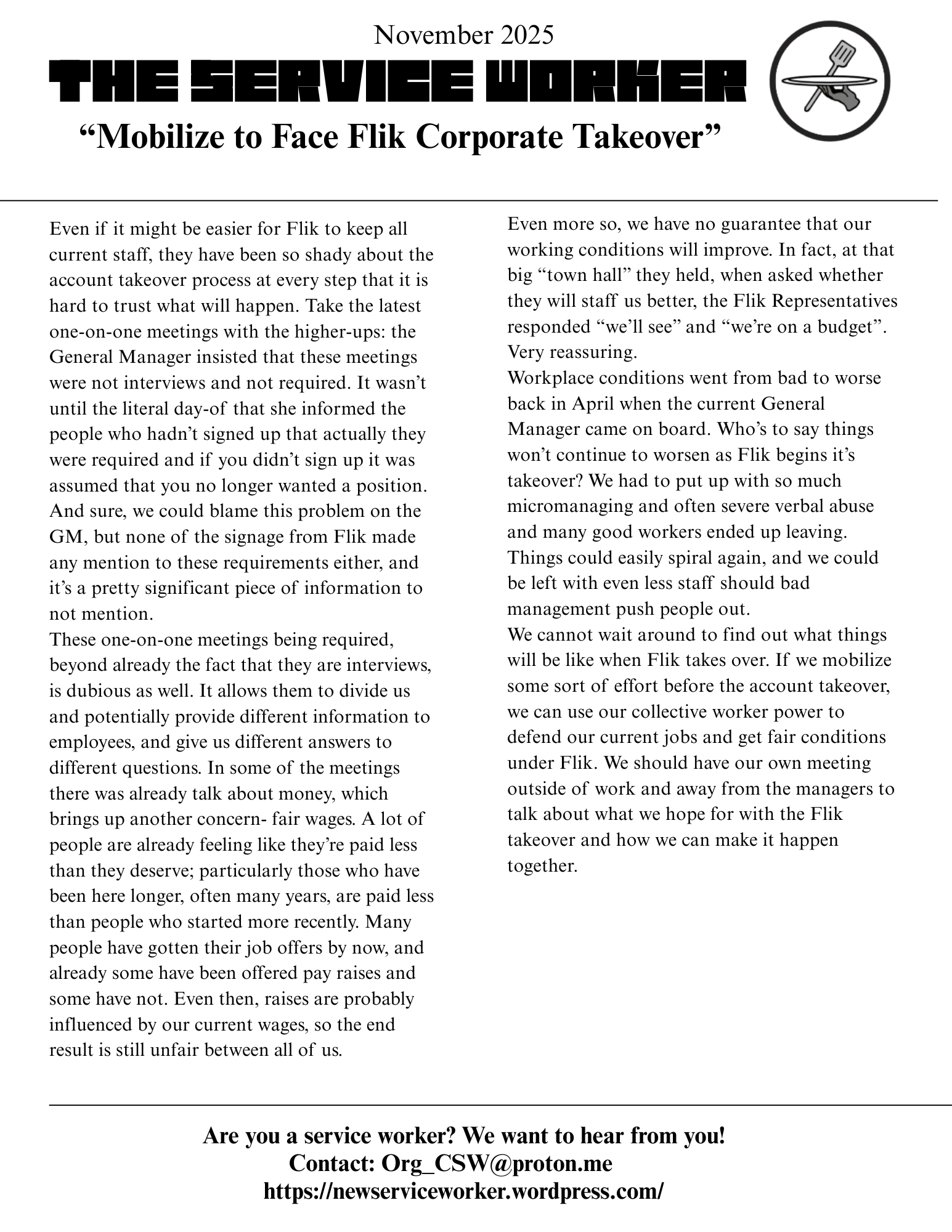 Mobilize to Face Flik Corporate Takeover