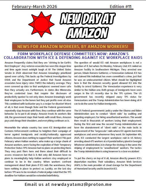 Form Workplace Defense Committees Now: Amazon’s Collaboration With ICE & Defending Against Workplace Raids