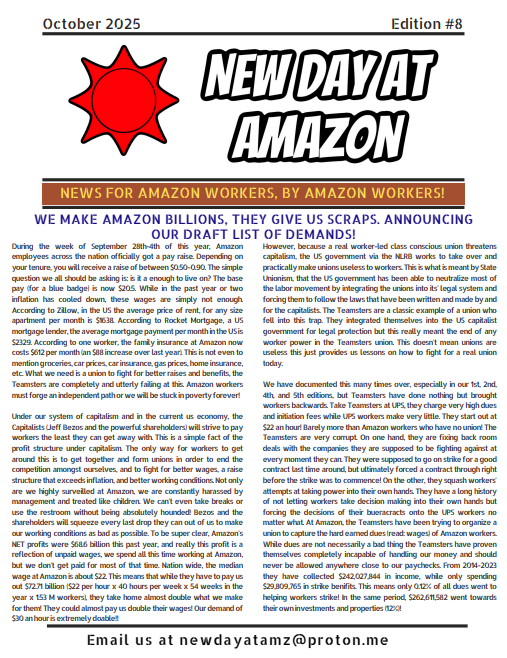 We Make Amazon Billions, They Give Us Scraps. Announcing Our Draft List of Demands!